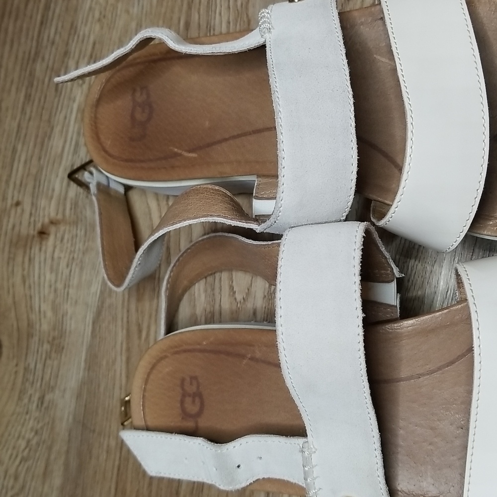 Ugg Treadlite Womens Braylynn White Flatform Wedge Heel Sandals - Picture 9 of 14